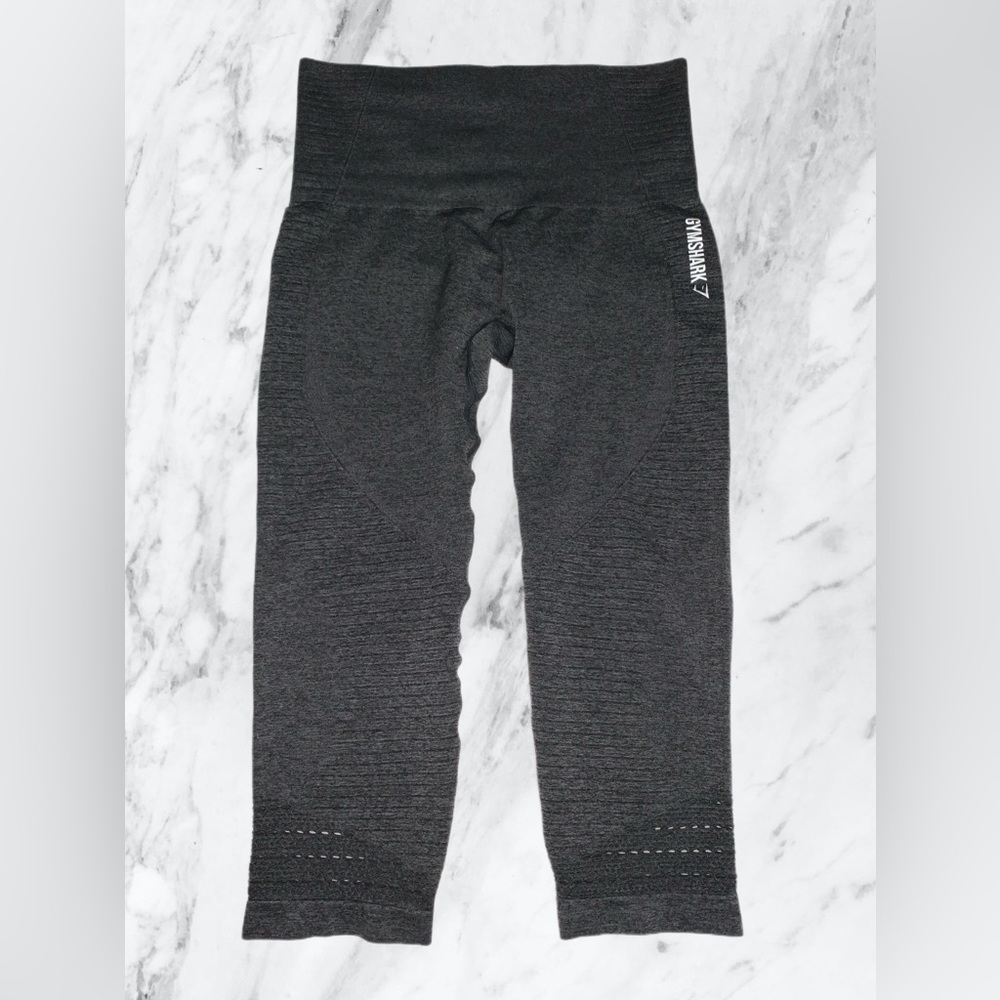 Gymshark M Womens Vital Seamless  Grey Marl Compression Legging Workout crop